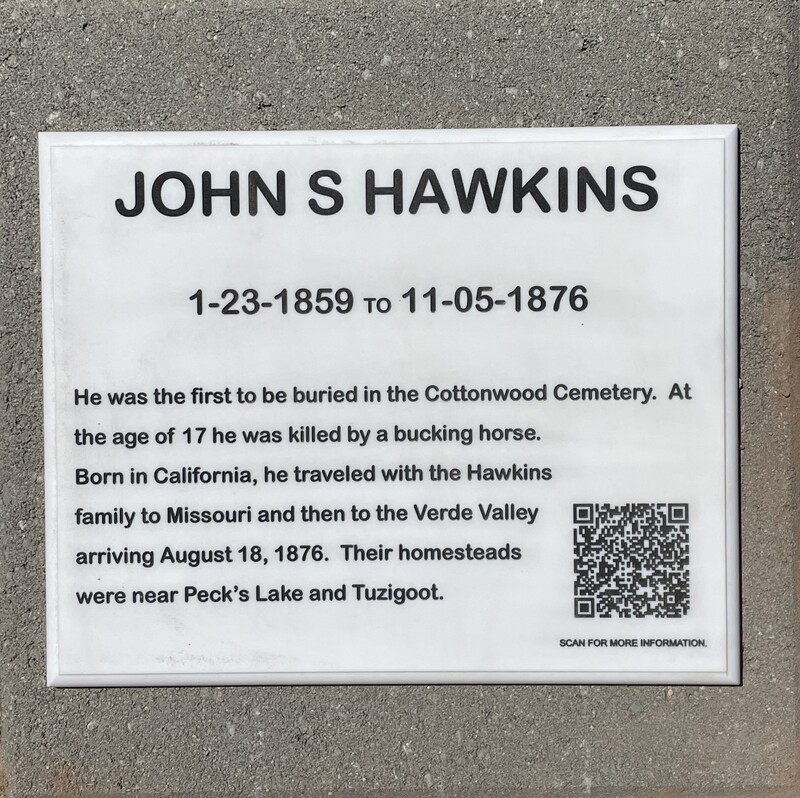 First person buried at Cottonwood Cemetery. An unmarked grave for 150 years.