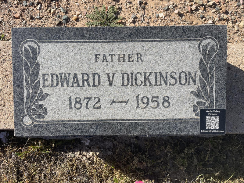 QR code added to headstone of Edward Dickinson.